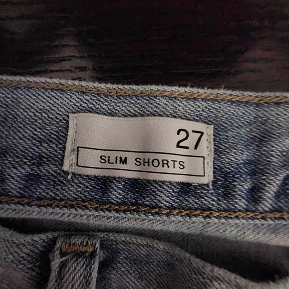 GAP Slim Denim Shorts patches and raw hem Size 27 - Picture 2 of 4